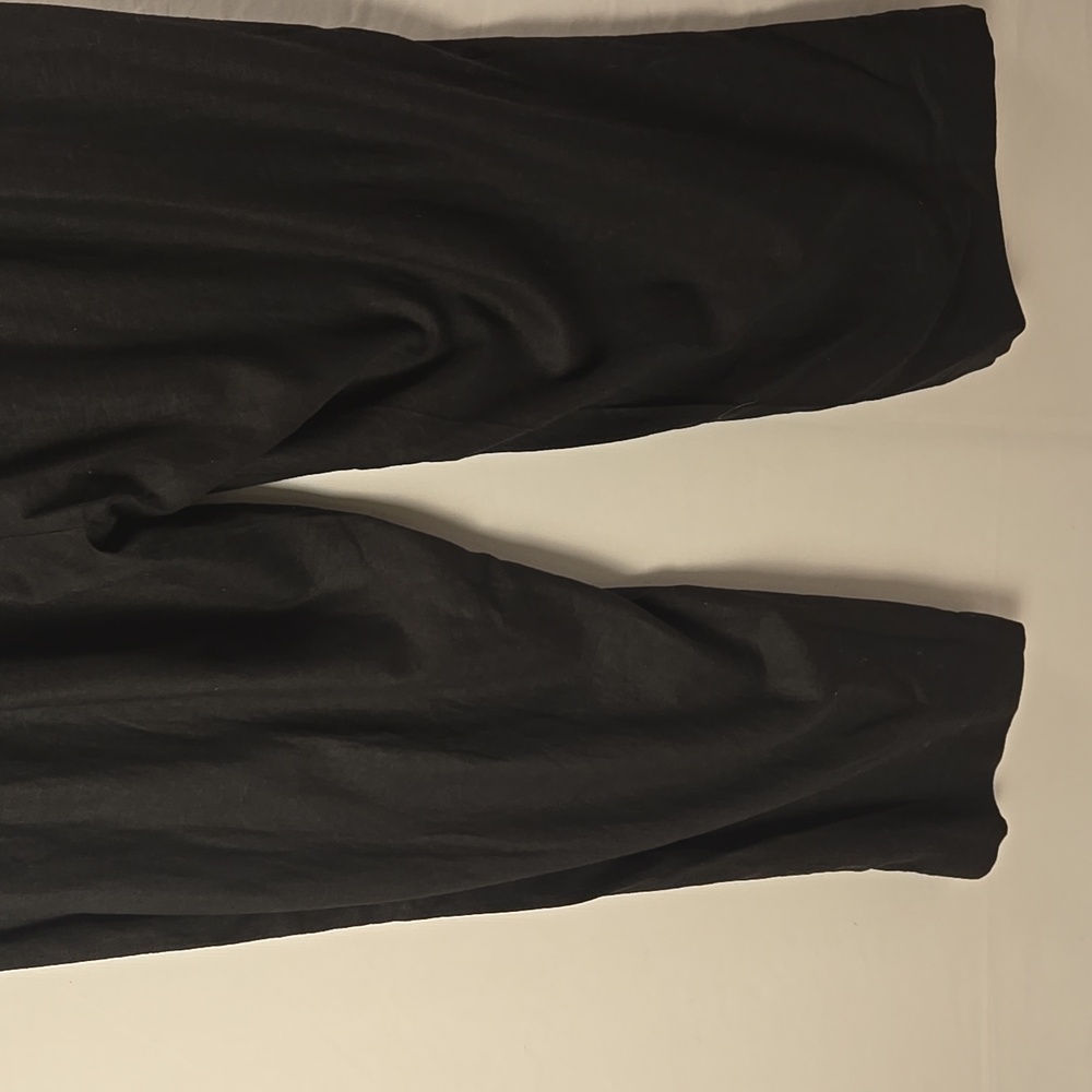 Soft Surroundings Sonoma Linen Blend Wide Leg Trousers Pants Sz L Black Boho - Picture 6 of 10